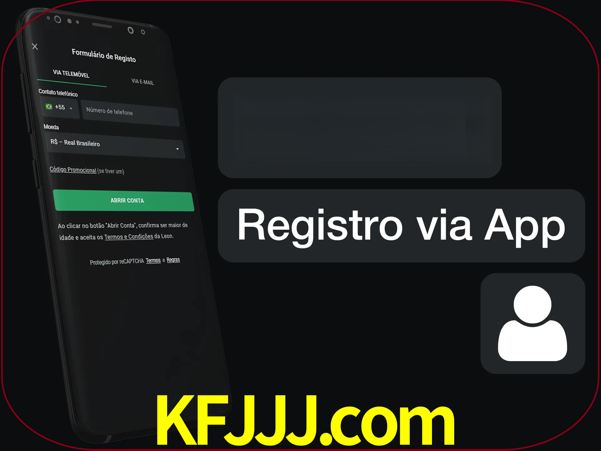 Registre-se com duas etapas usando o aplicativo.