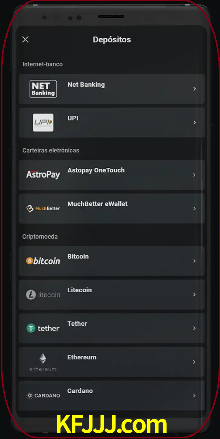 Você pode usar métodos alternativos de depósito.