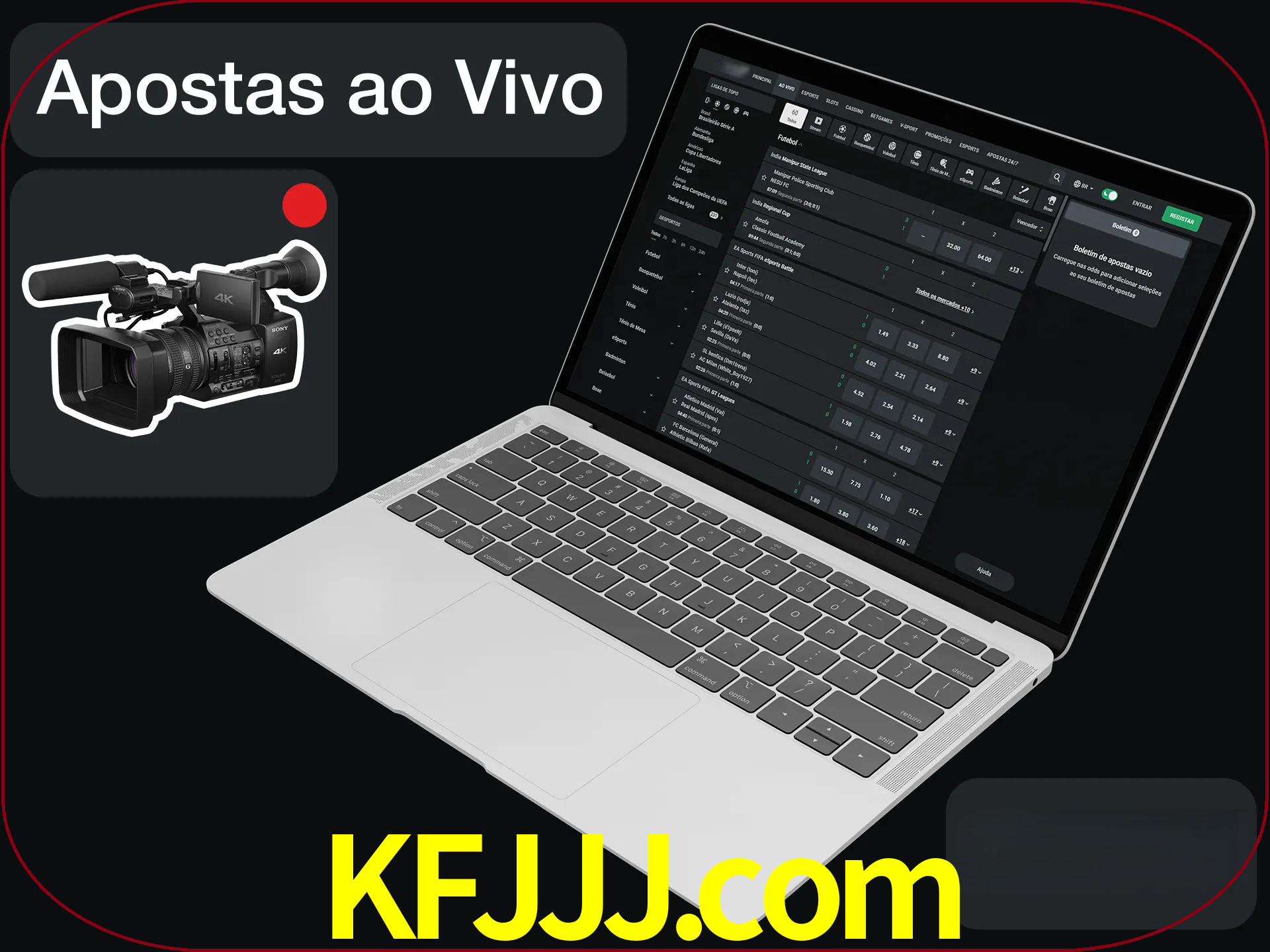 Aposte em formato ao vivo em nosso site.