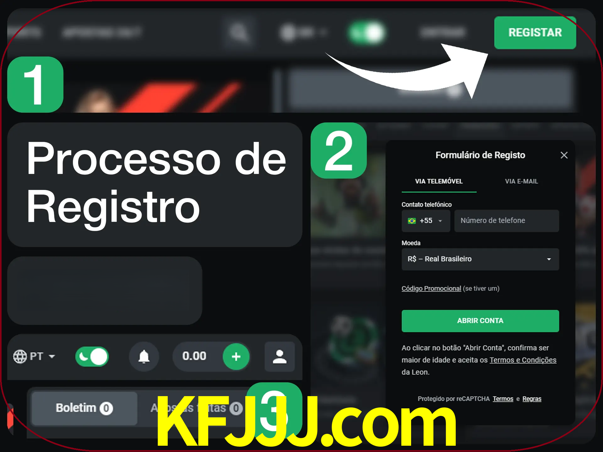 O processo de registro na LeonBet é simples.